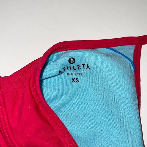 Athleta Hot Pink Ruched Keyhole Back Unlined Sports Bra Xsmall Women’s - Picture 7 of 9